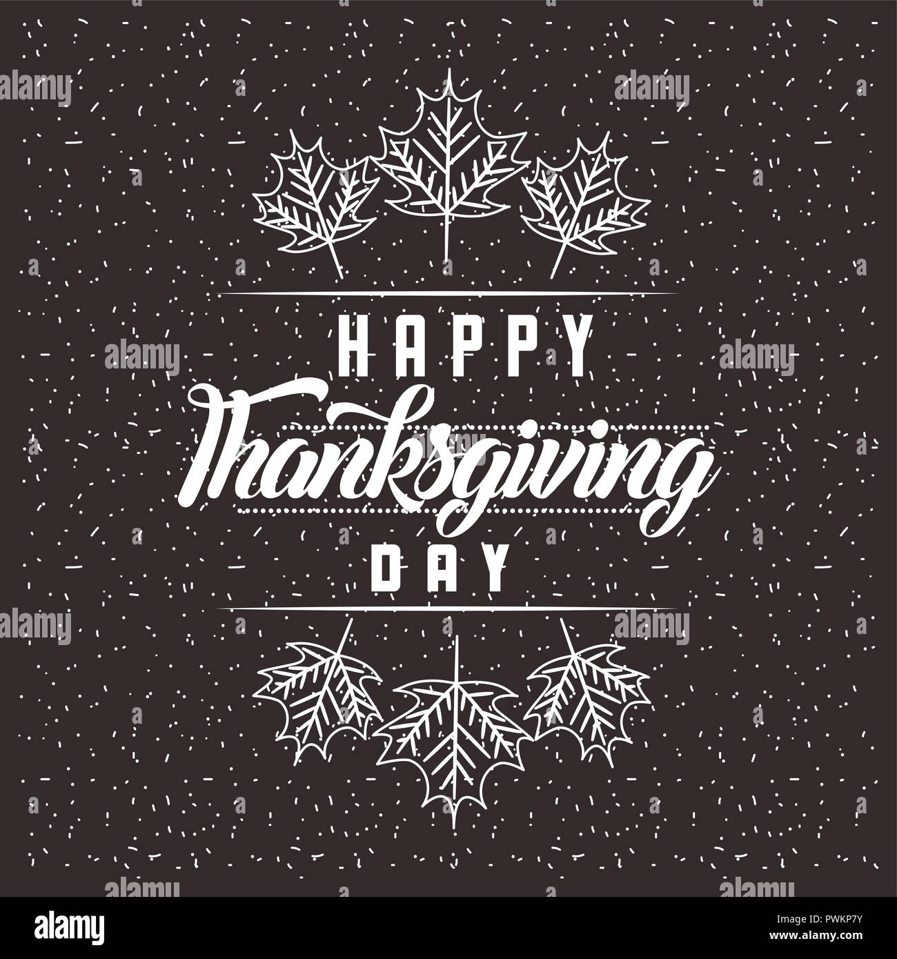 thanksgiving happy day leaves decoration vector illustration Stock ...