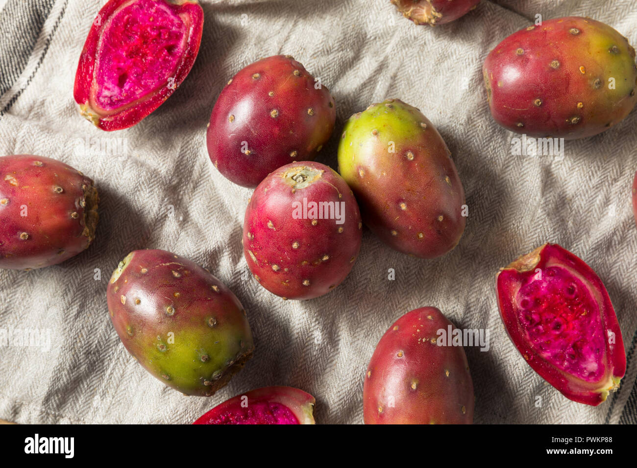 Organic Red Prickly Pears Ready to Eat Stock Photo