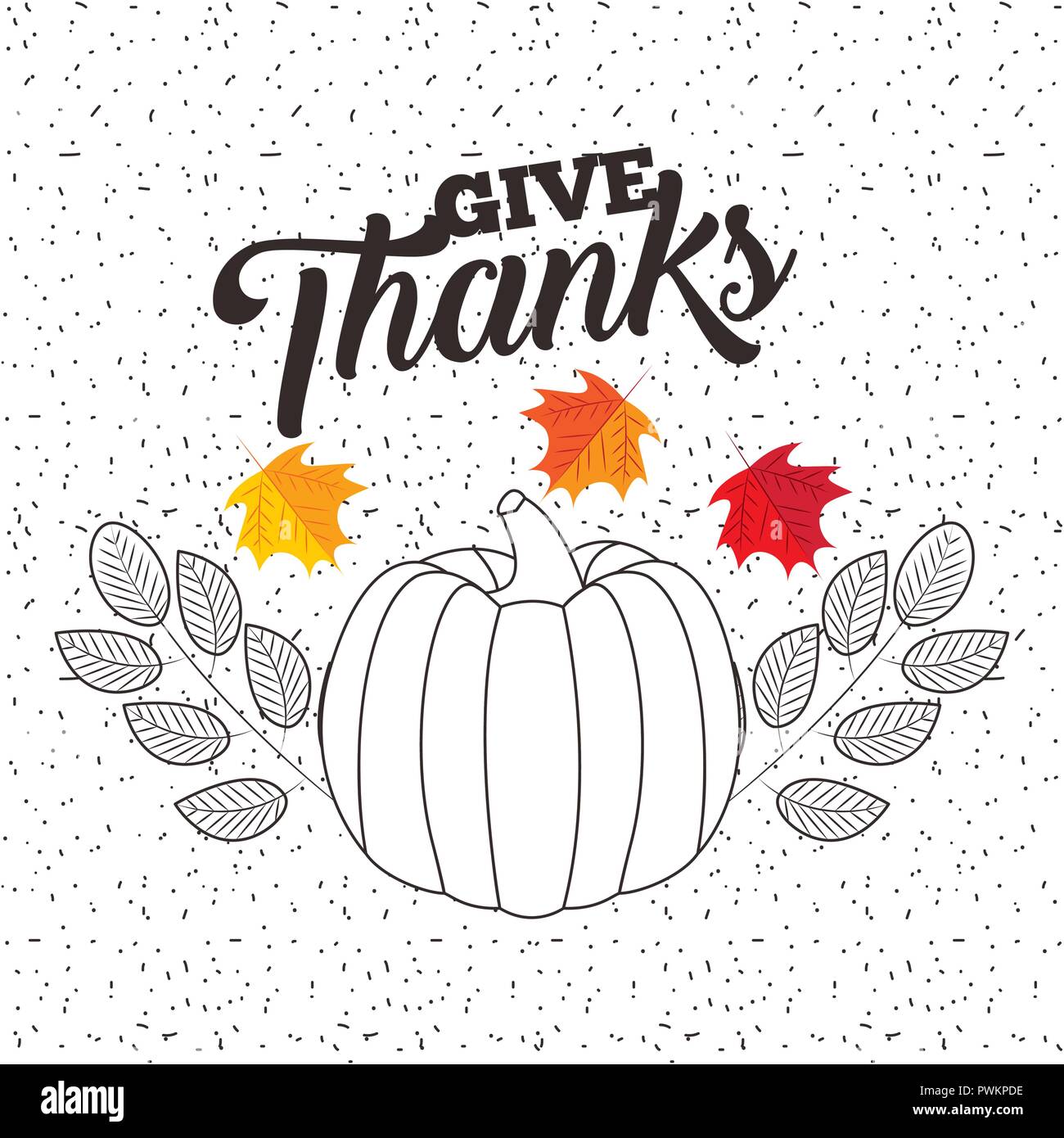 Thanksgiving Color Leaves Wheats Pumpkin Vector Illustration Stock thanksgiving-color-leaves-wheats-pumpkin-vector-illustration-stock