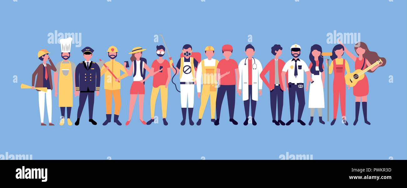 professional people work occupations jobs vector illustration Stock