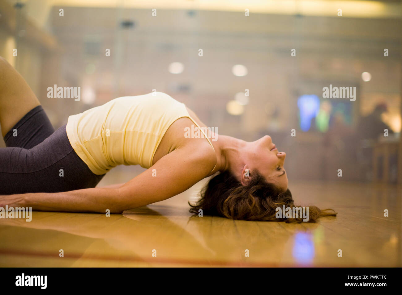 Girl arching her back