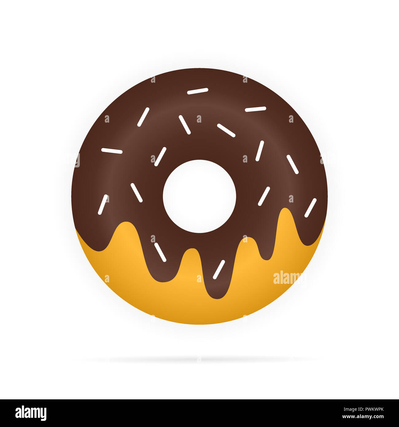 Realistic chocolate donuts in glaze isolated on white background Stock ...