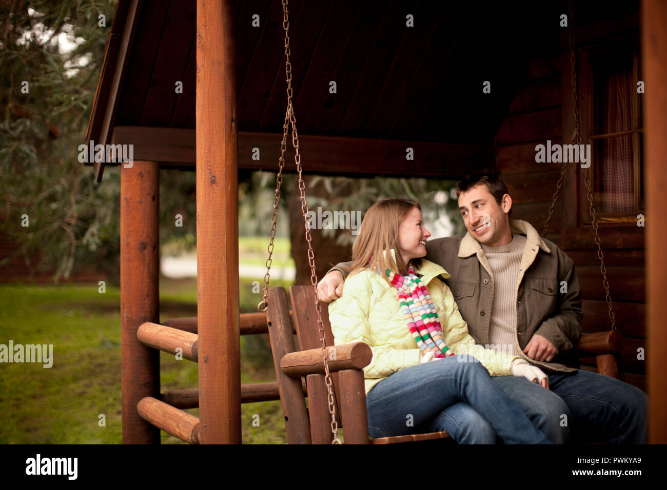 Porch Swing Couple High Resolution Stock Photography And Images Alamy