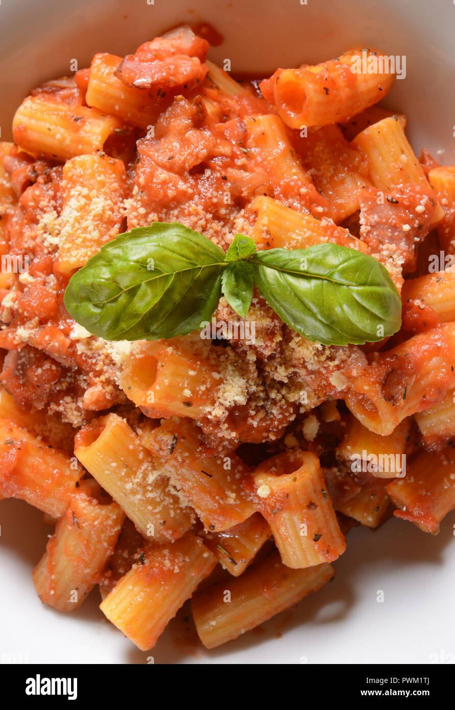 Penne pasta in tomato sauce Stock Photo Alamy