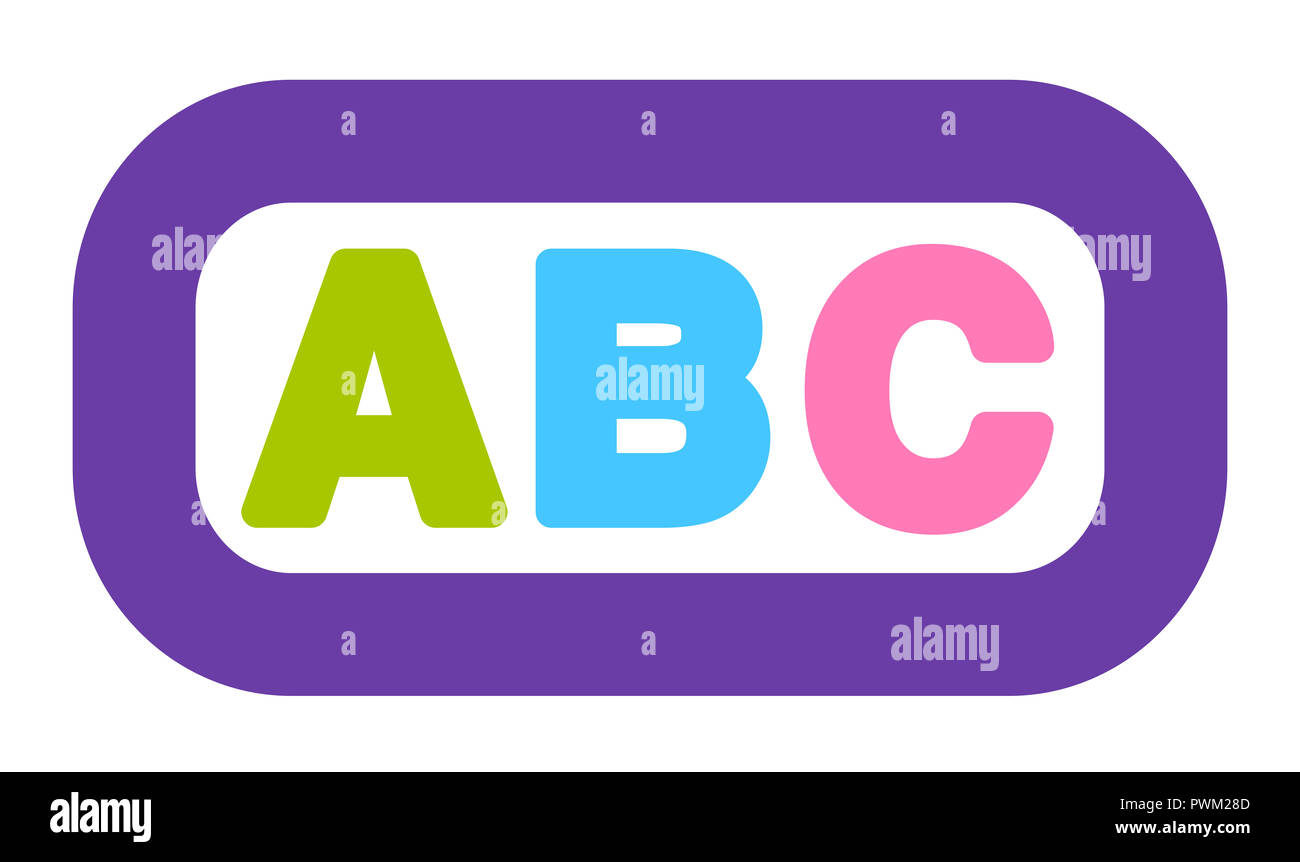 ABC icon, colorful pictogram - illustration on white background. Stock Photo