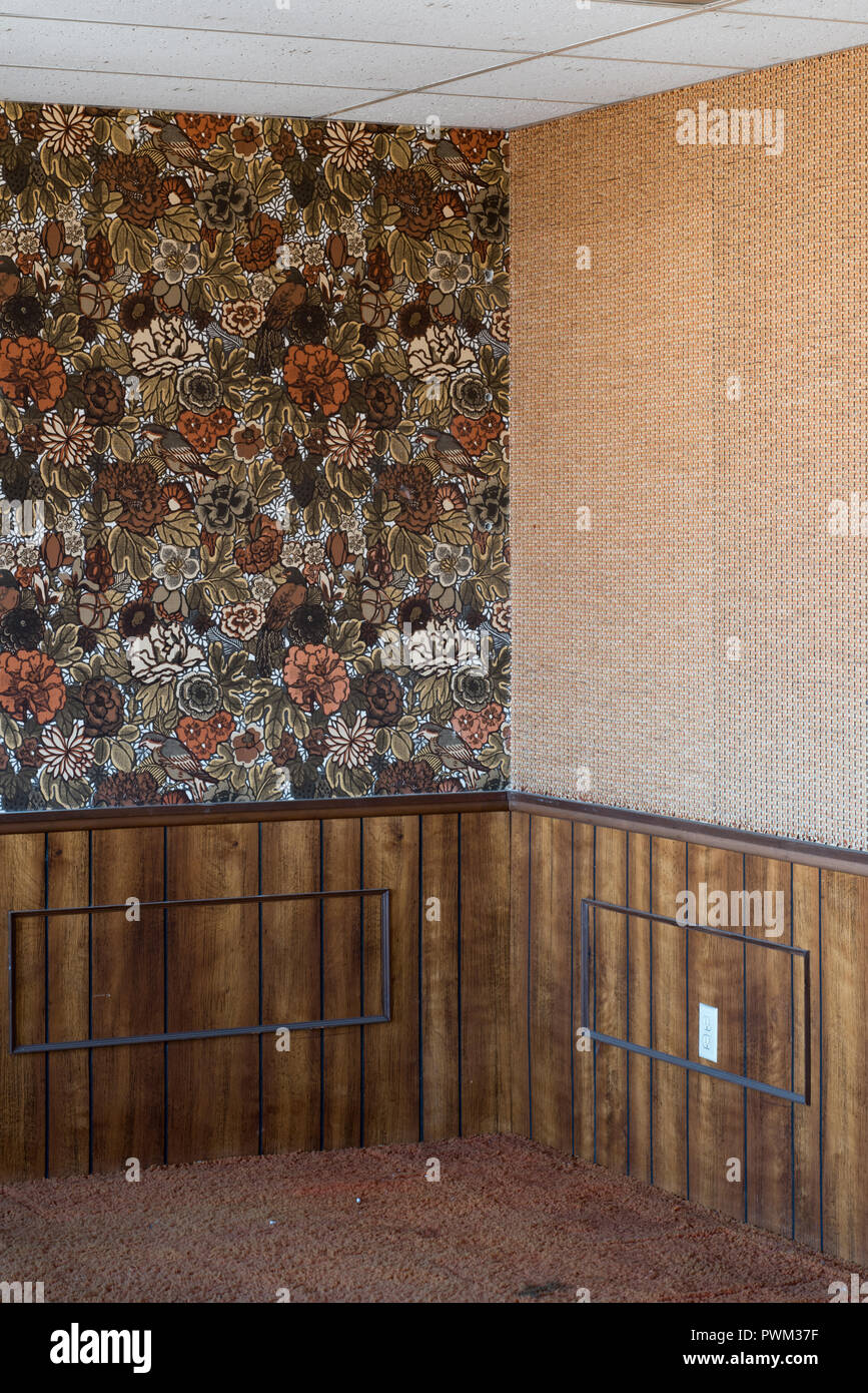 Disused and abandoned office space inside the Gary State Bank building