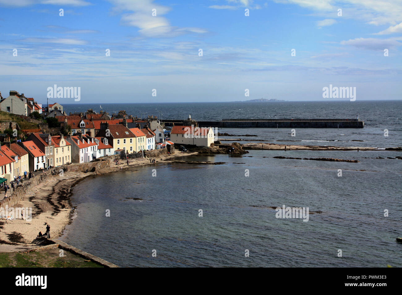A view of Pittenweem fishing village on the east coast of Scotland. Stock Photo