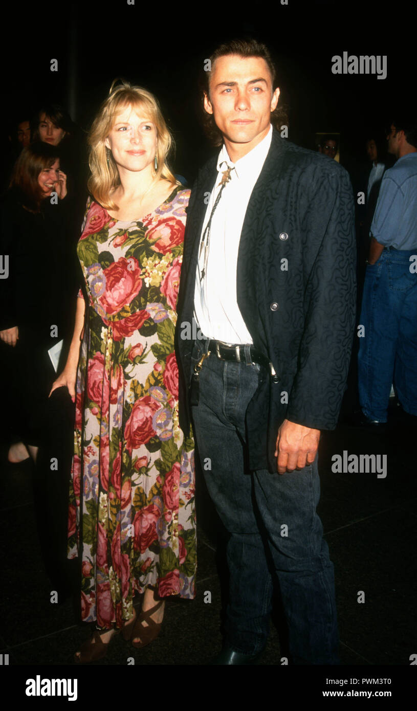 LOS ANGELES, CA - OCTOBER 19: Actor Alex McArthur (R) and wife Tammi Krevi  (L) attend 'Rampage' Premiere on October 19, 1992 at DGA Theatre in Los  Angeles, California. Photo by Barry