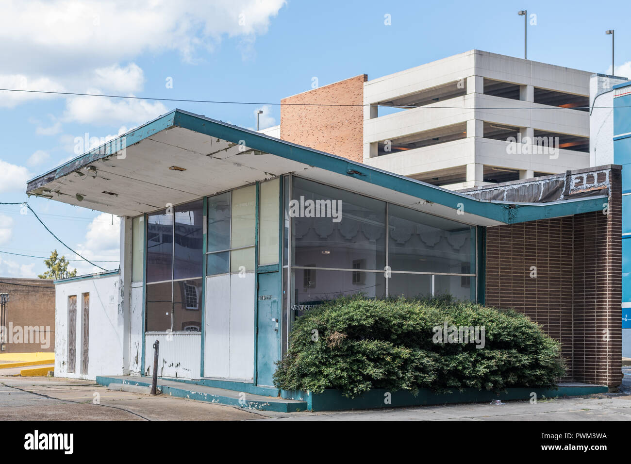 Mid century commercial building in downtown Jackson Stock Photo