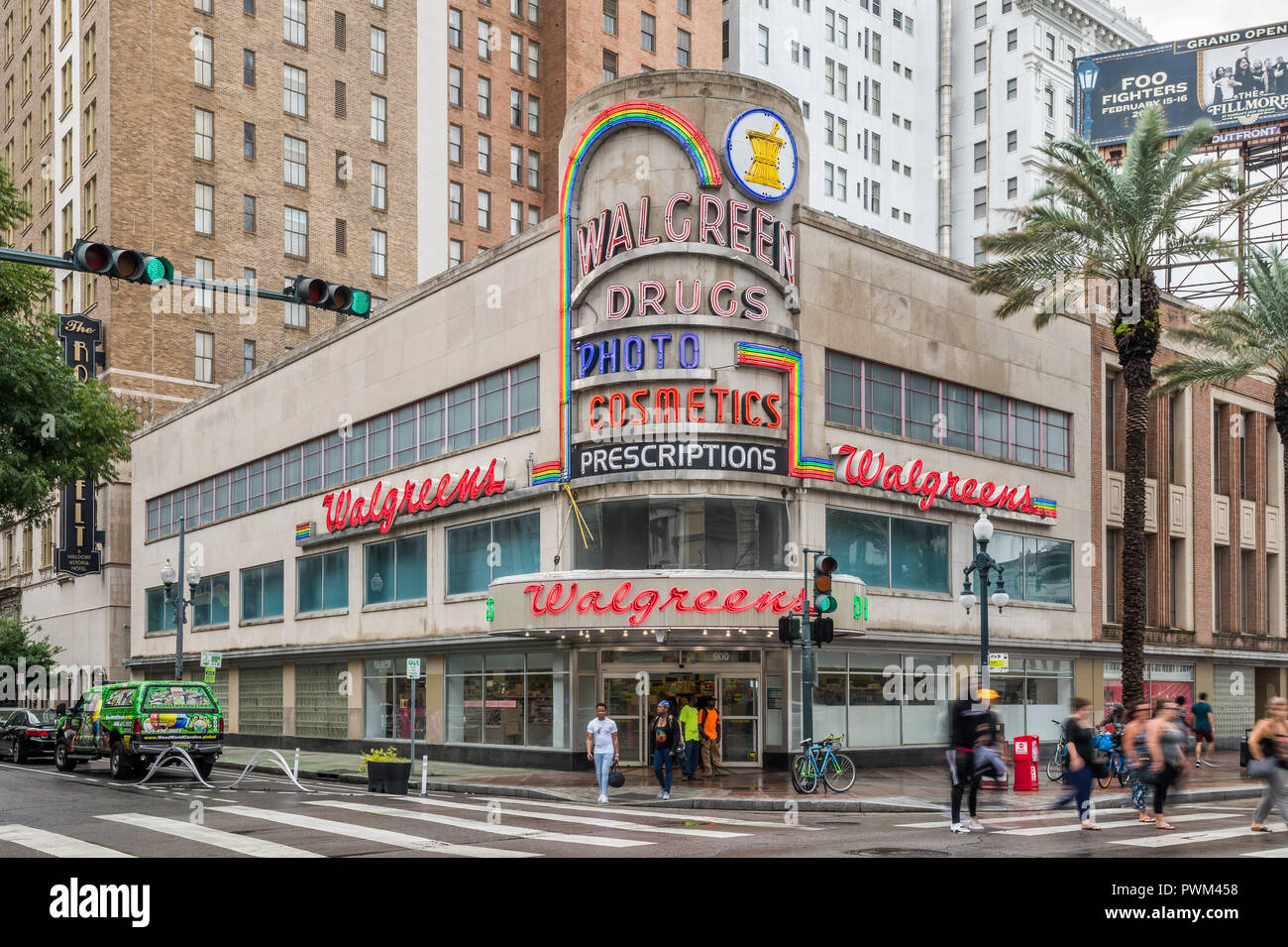 Art moderne Walgreens on Canal Street in downtown New Orleans Stock