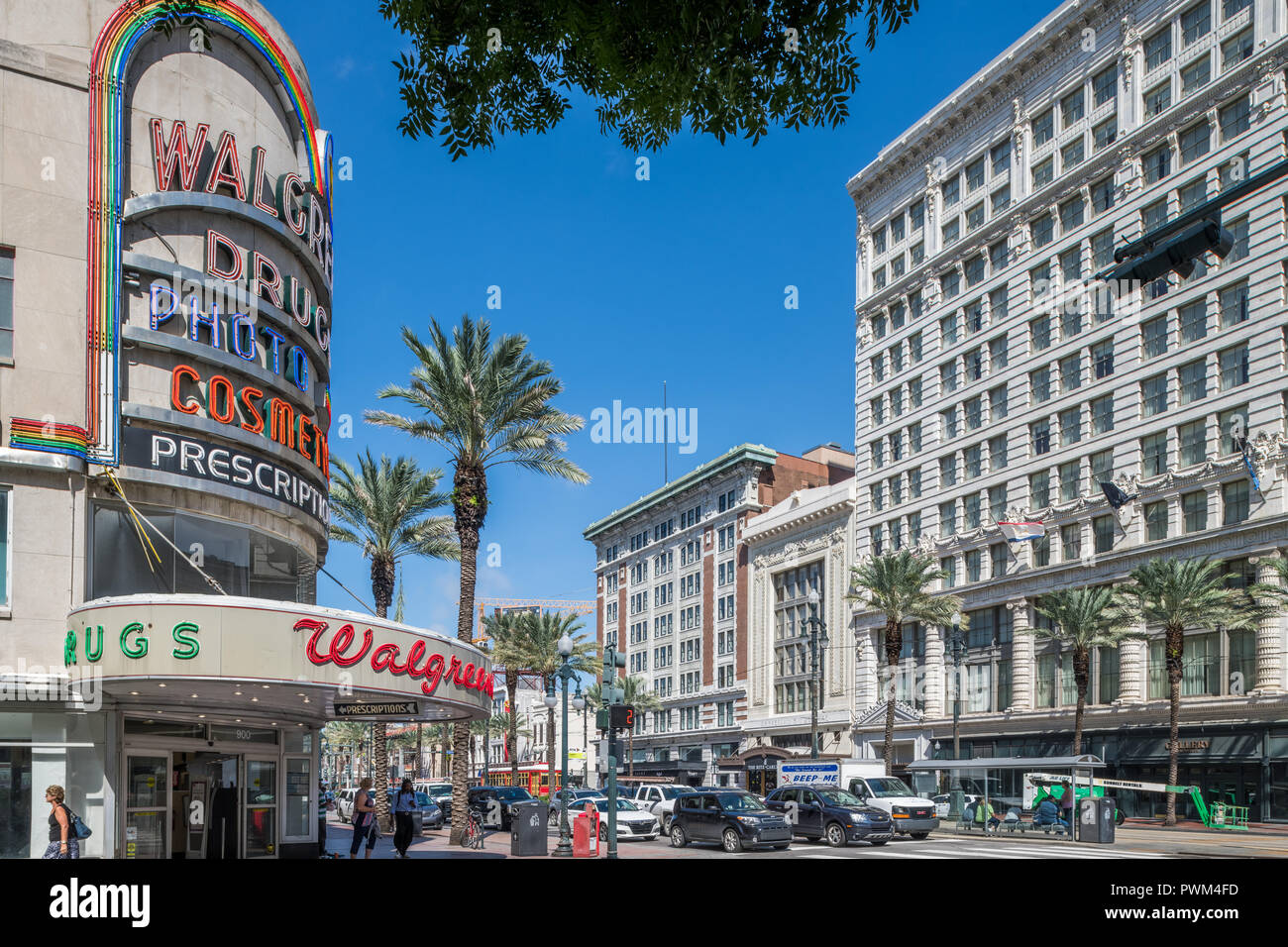Art moderne Walgreens on Canal Street in downtown  New Orleans Stock Photo