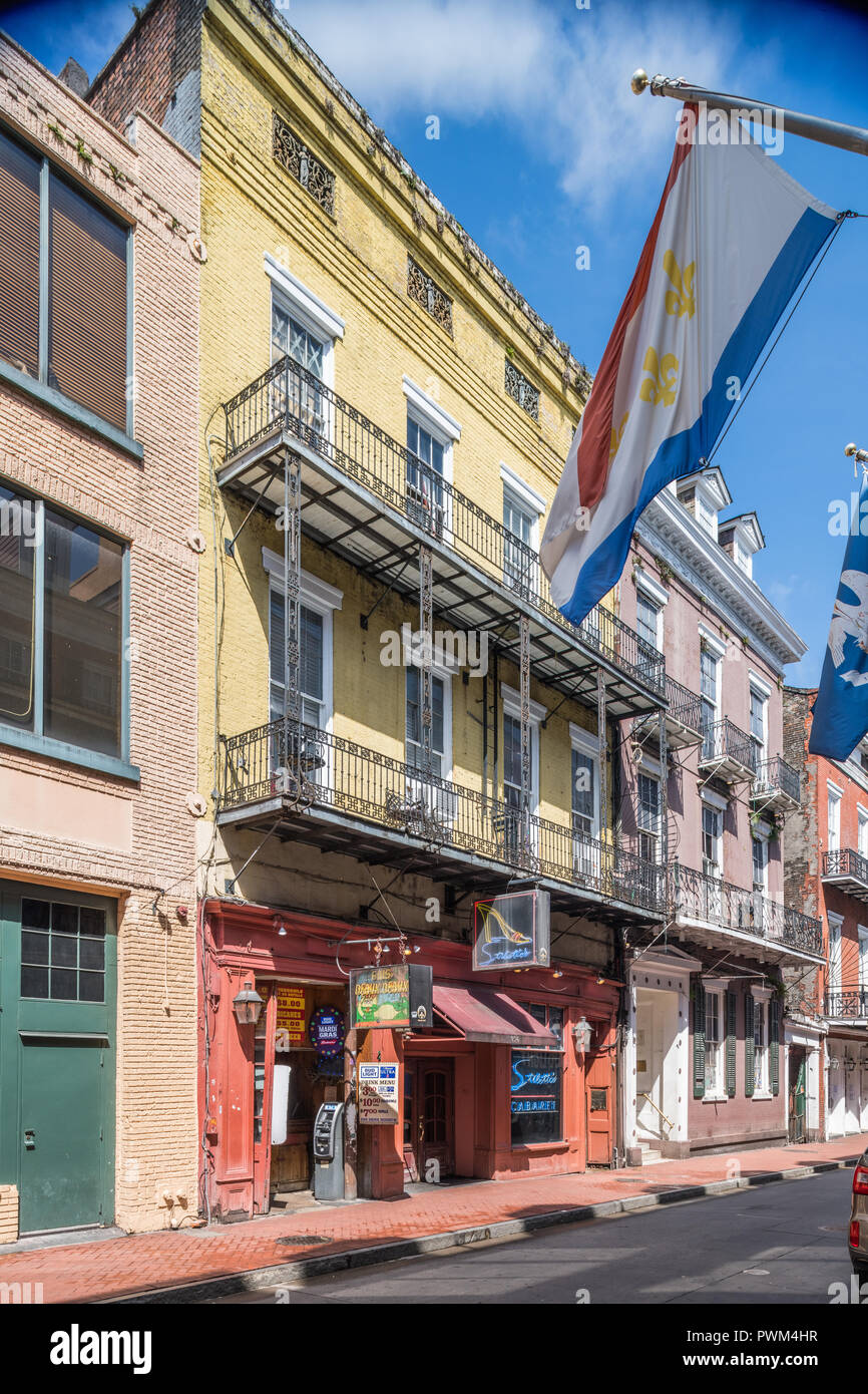 Buildings on Bourbon Street in the French Quarter Stock Photo - Alamy