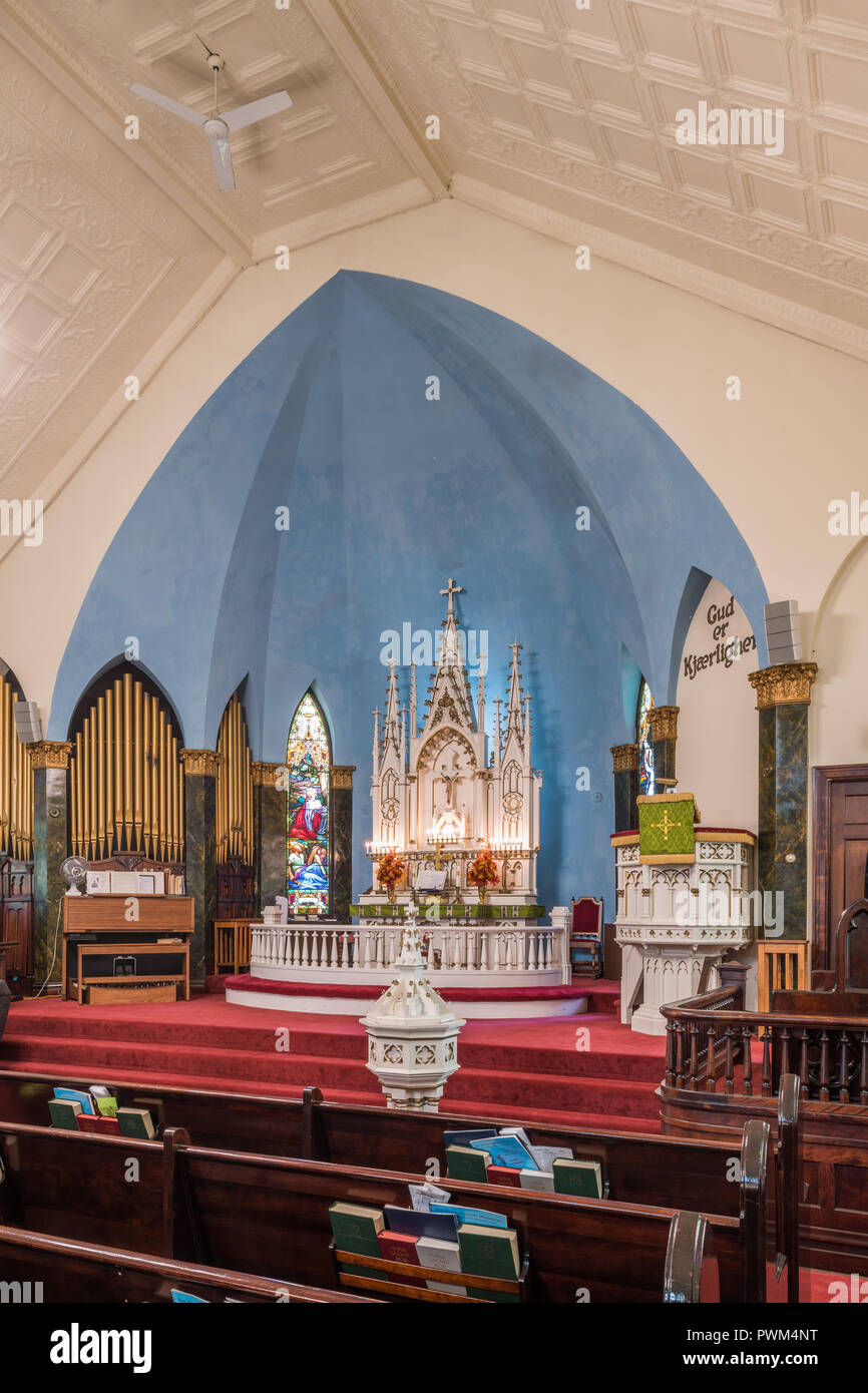 Interior of Minnekirken Norwegian Lutheran Church in the Logan Square neighborhood Stock Photo