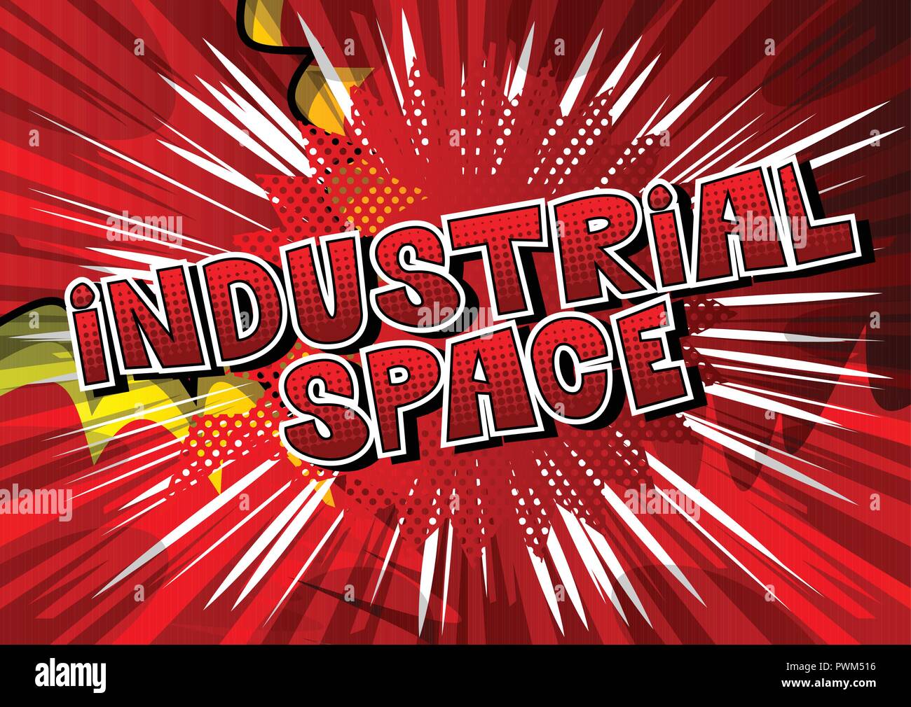 Industrial space - Vector illustrated comic book style phrase. Stock Vector
