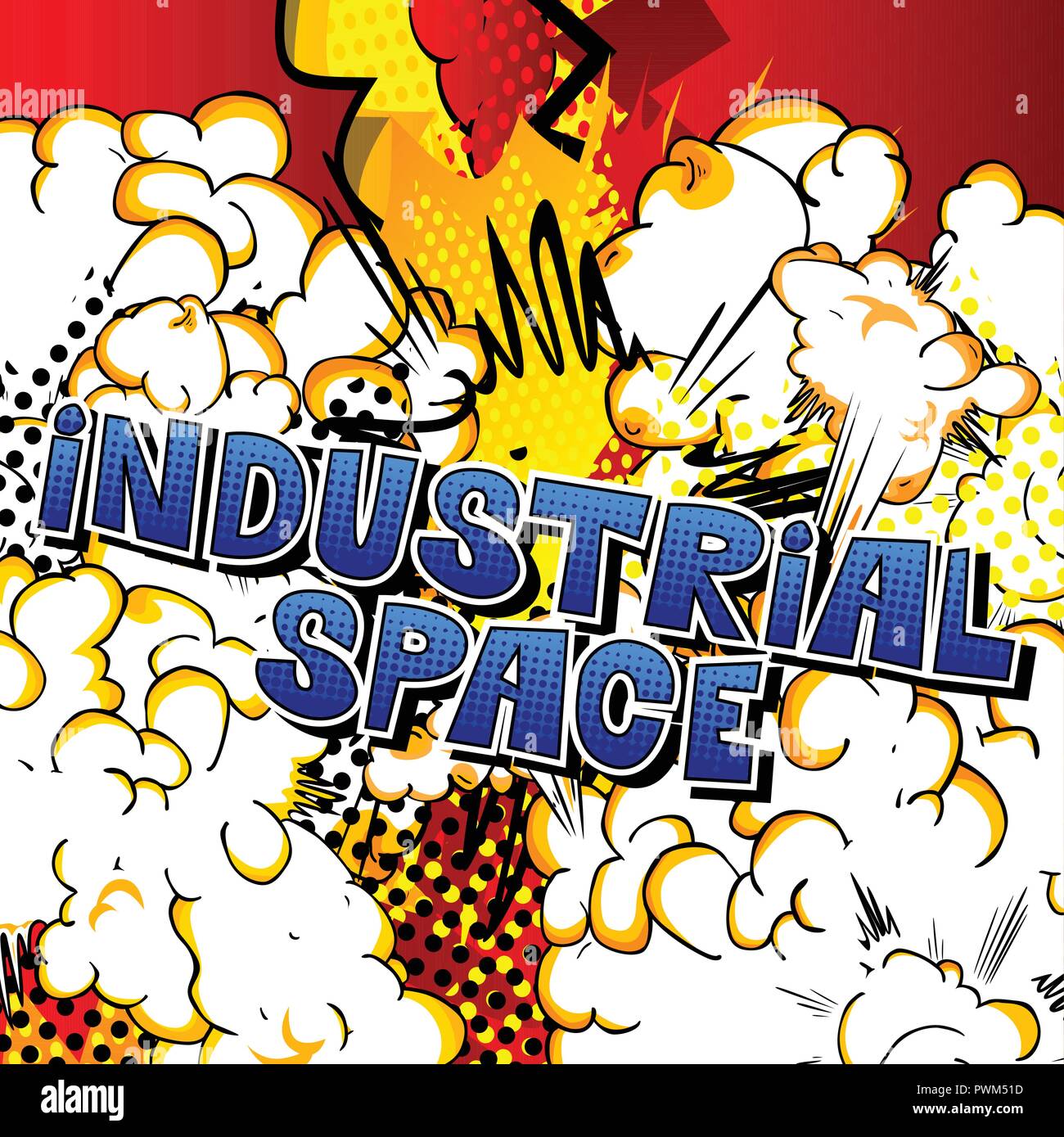 Industrial space - Vector illustrated comic book style phrase. Stock Vector