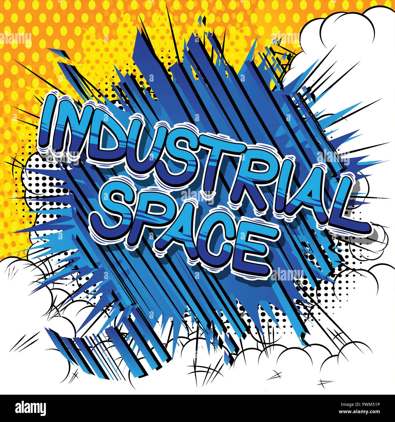 Industrial space - Vector illustrated comic book style phrase. Stock Vector