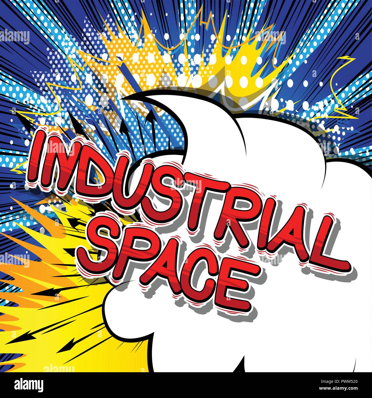 Industrial space - Vector illustrated comic book style phrase. Stock Vector