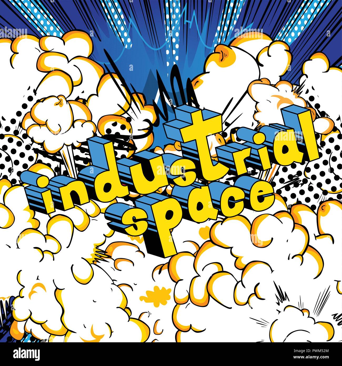 Industrial space - Vector illustrated comic book style phrase. Stock Vector
