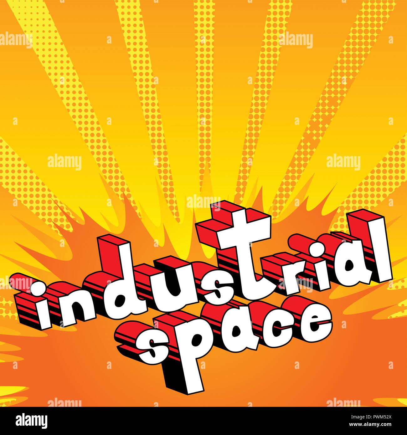 Industrial space - Vector illustrated comic book style phrase. Stock Vector