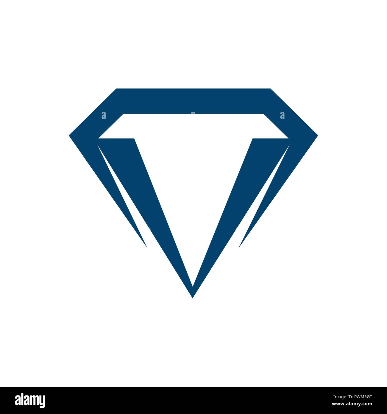 Geometric diamond logo vector template with blue color Stock Vector