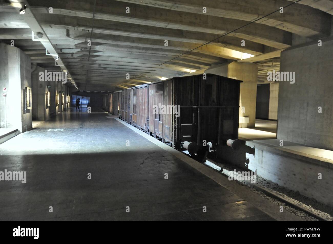 Milan (Italy), Memorial of the Shoah, at Track 21 in the basement of the Central Station, from where trains departed for the nazi concentration camps Stock Photo