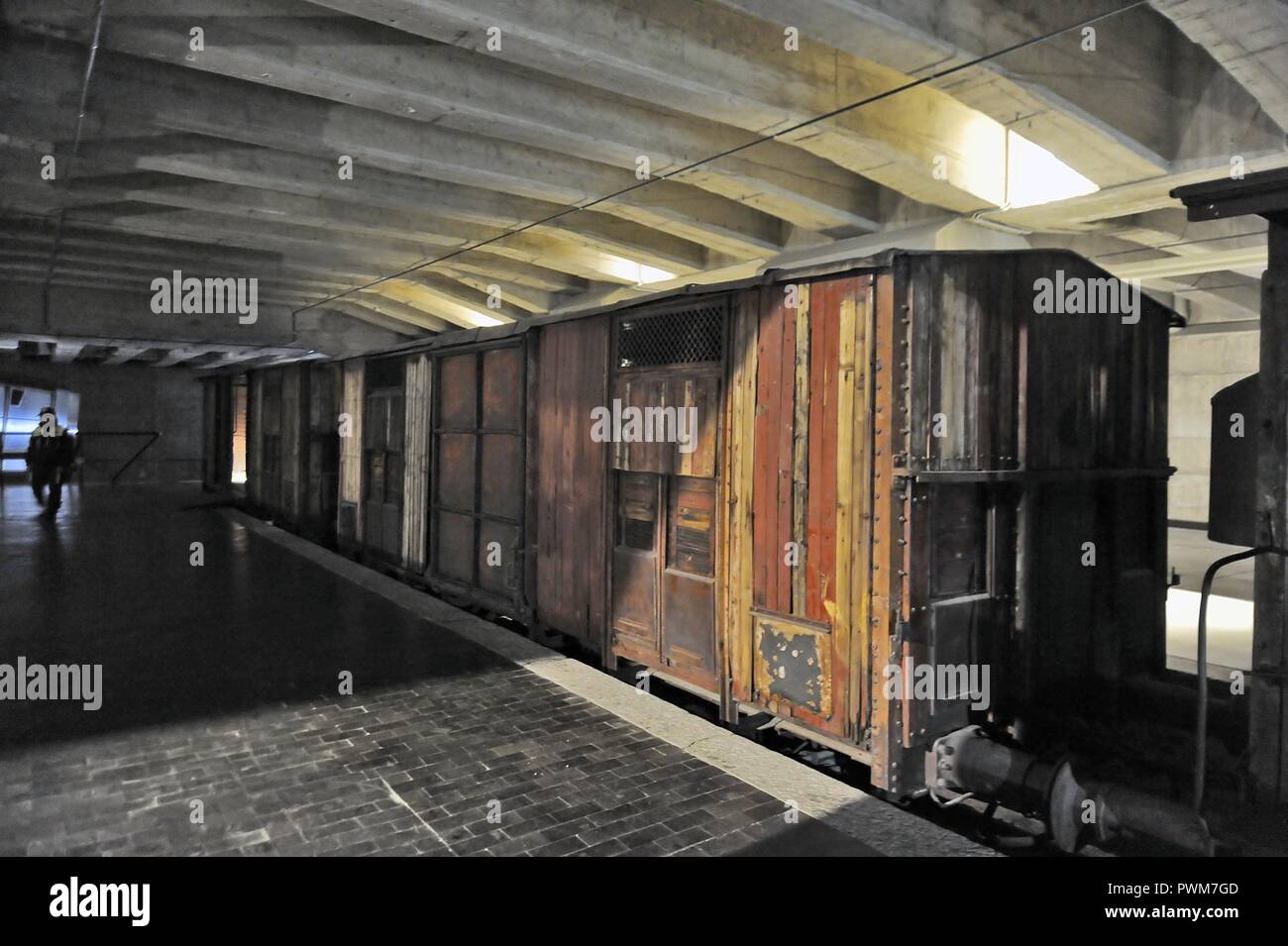 Milan (Italy), Memorial of the Shoah, at Track 21 in the basement of the Central Station, from where trains departed for the nazi concentration camps Stock Photo