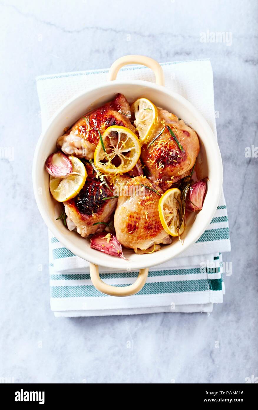 Lemon chicken with honeysoy sauce glaze Stock Photo Alamy