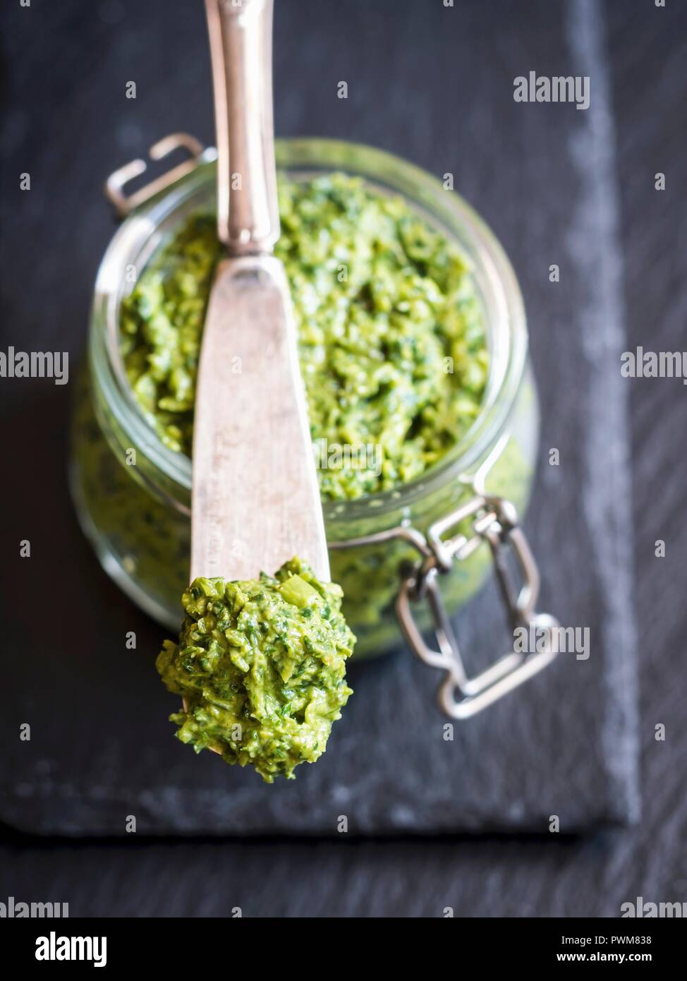 Mixed herb vegan pesto Stock Photo Alamy