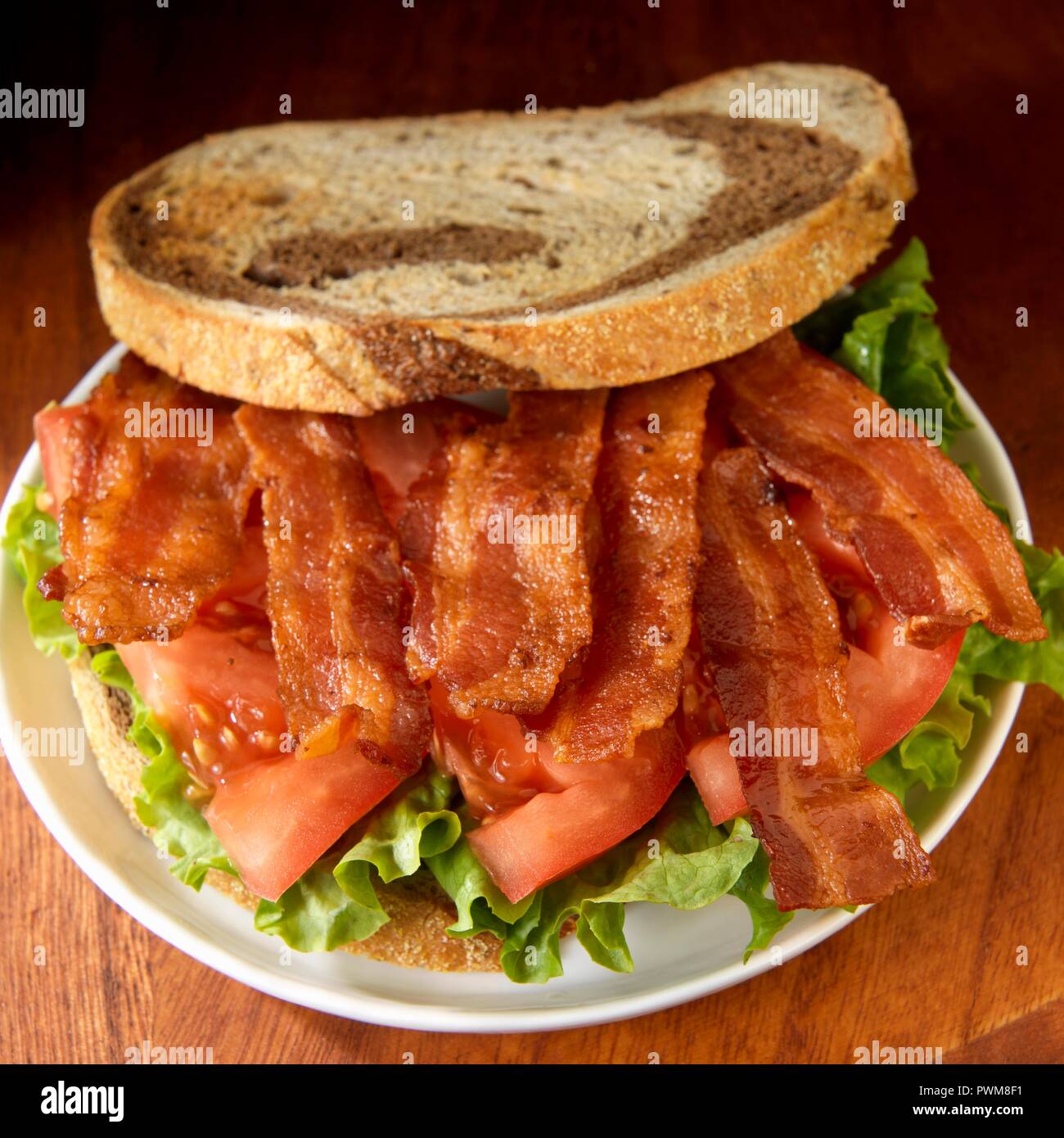 Bacon, lettuce and tomato sandwich Stock Photo Alamy