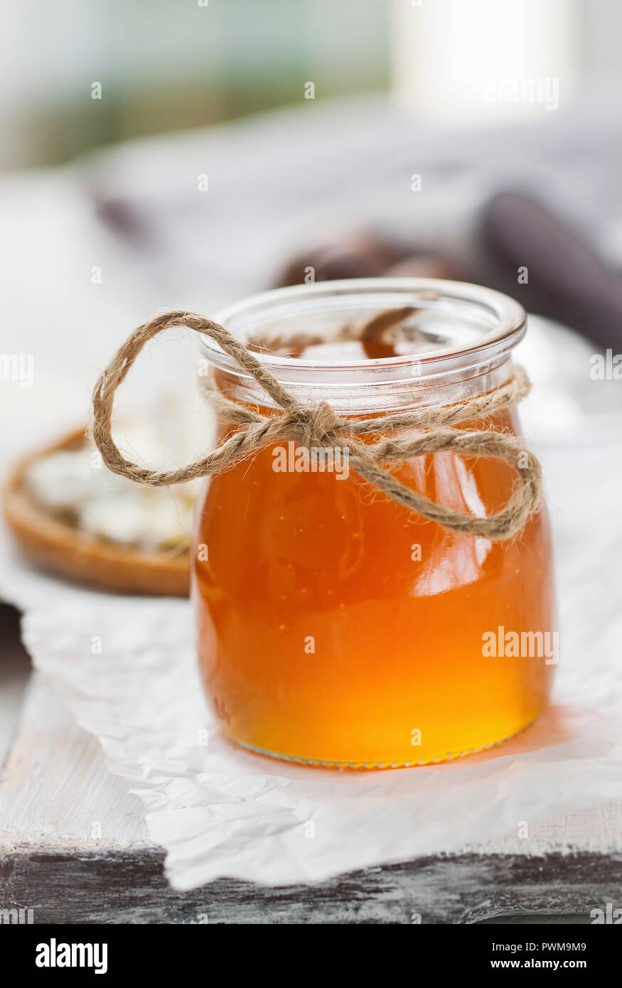 Honey in a glass Stock Photo