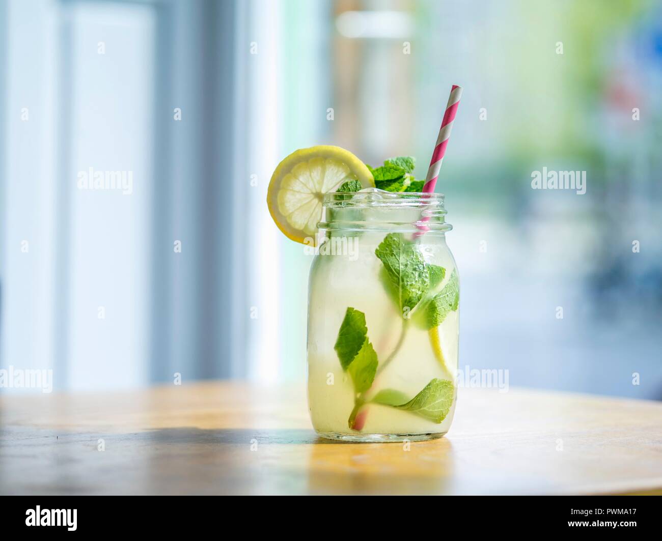 Homemade lemonade in a restaurant Stock Photo Alamy