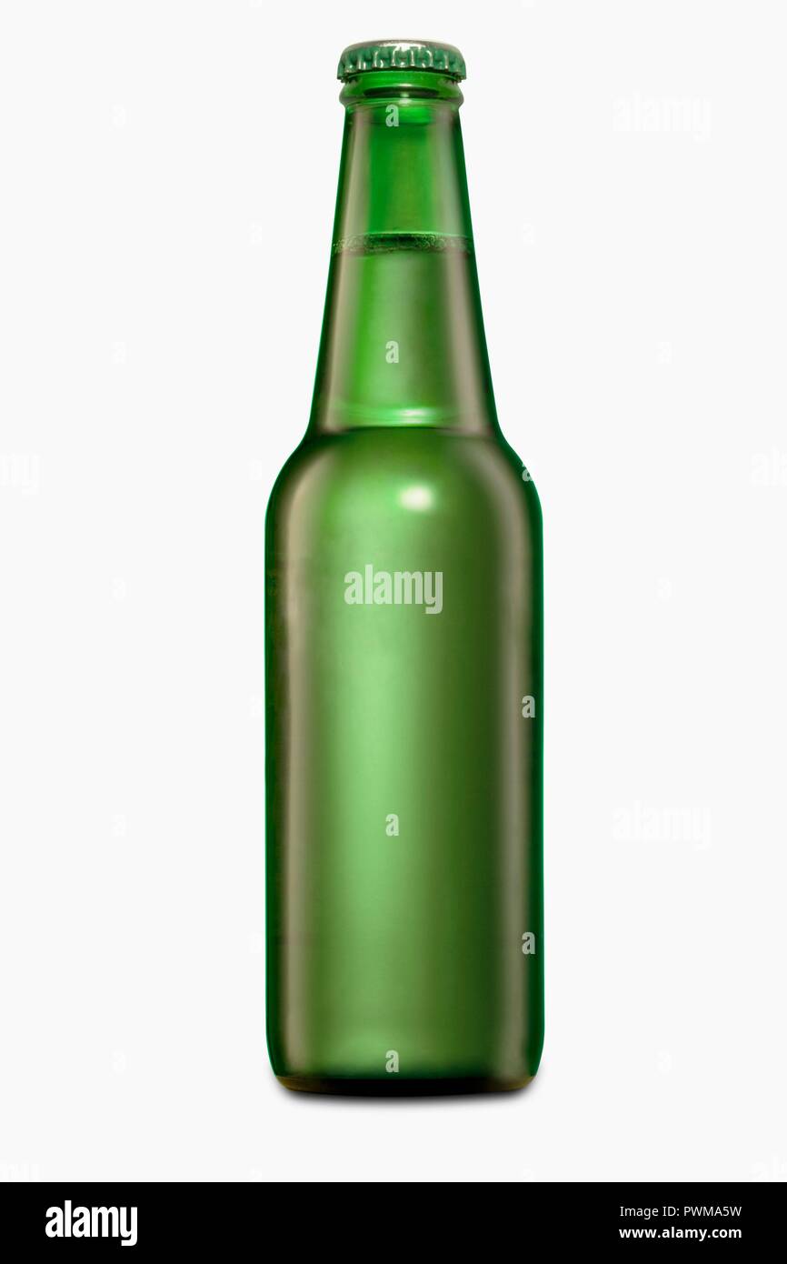 Beer in a Green Bottle on a White Background Stock Photo Alamy