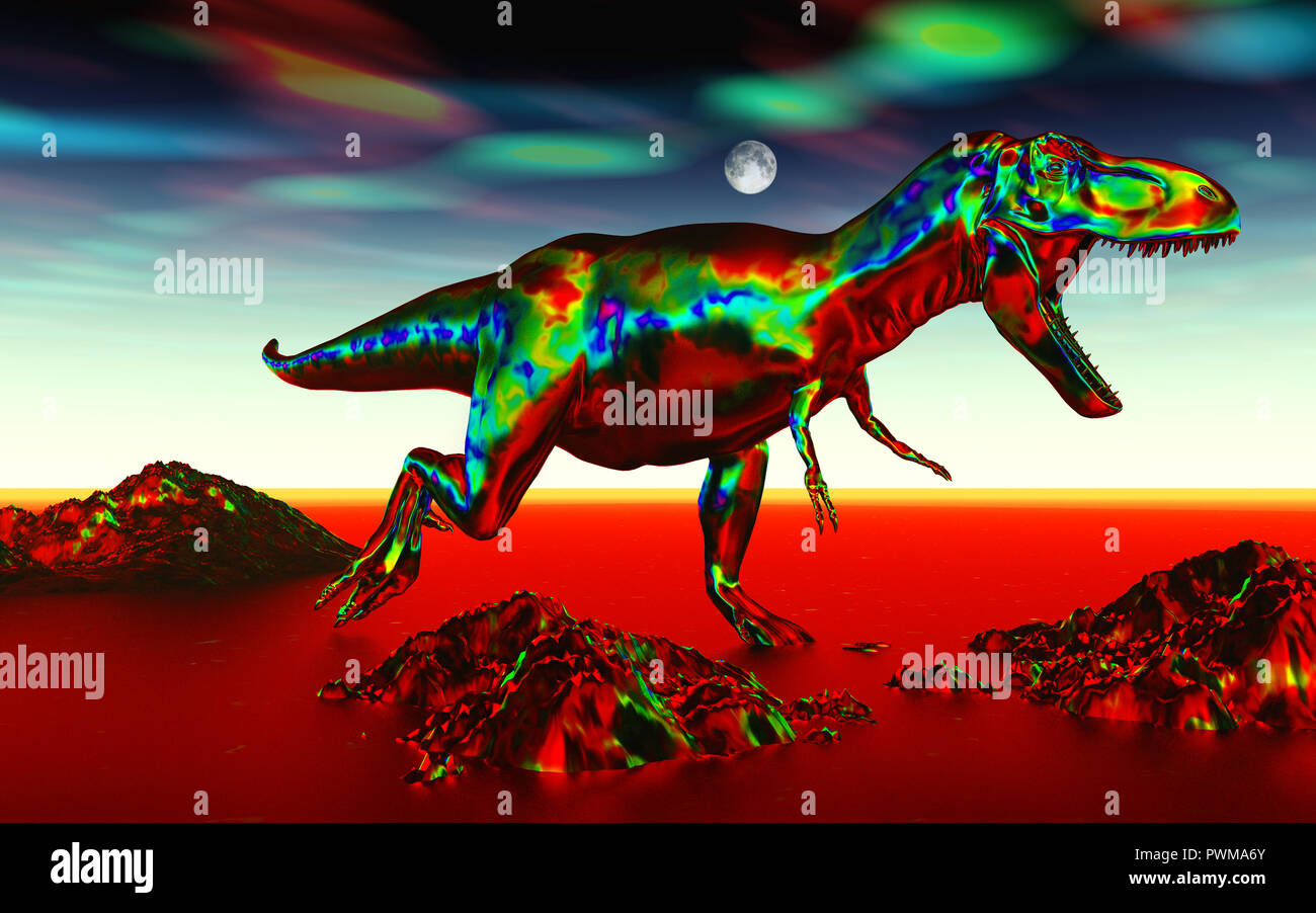 Psychedelic T.Rex Dinosaur. Stock Photo