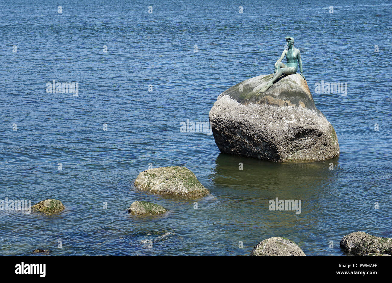 Girl in wetsuit, sculpture at Stanley Park, Vancouver, Canada Stock Photo