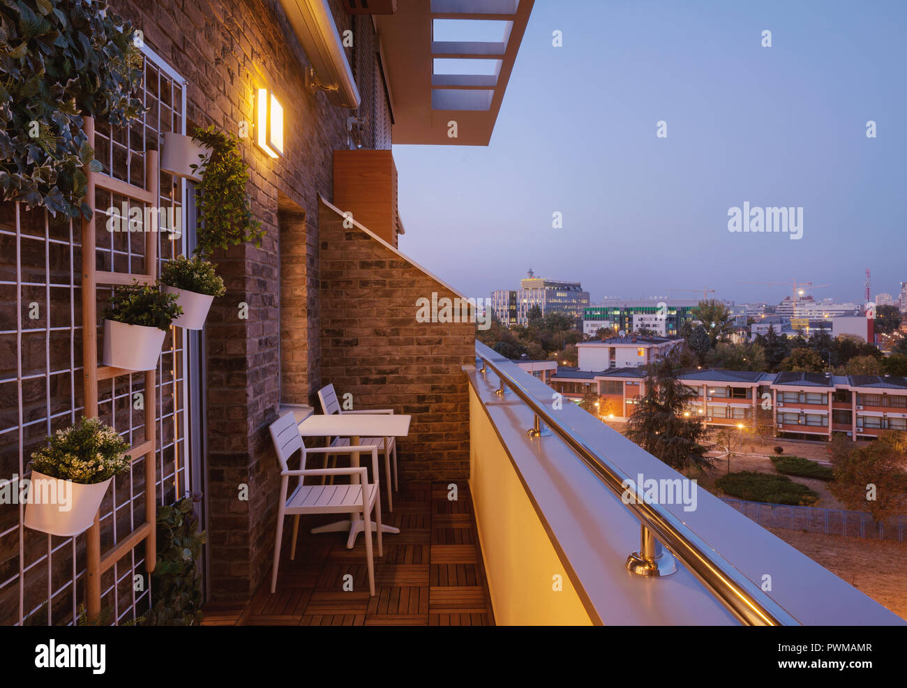 Details of modern and new terrace, part of apartment Stock Photo Alamy