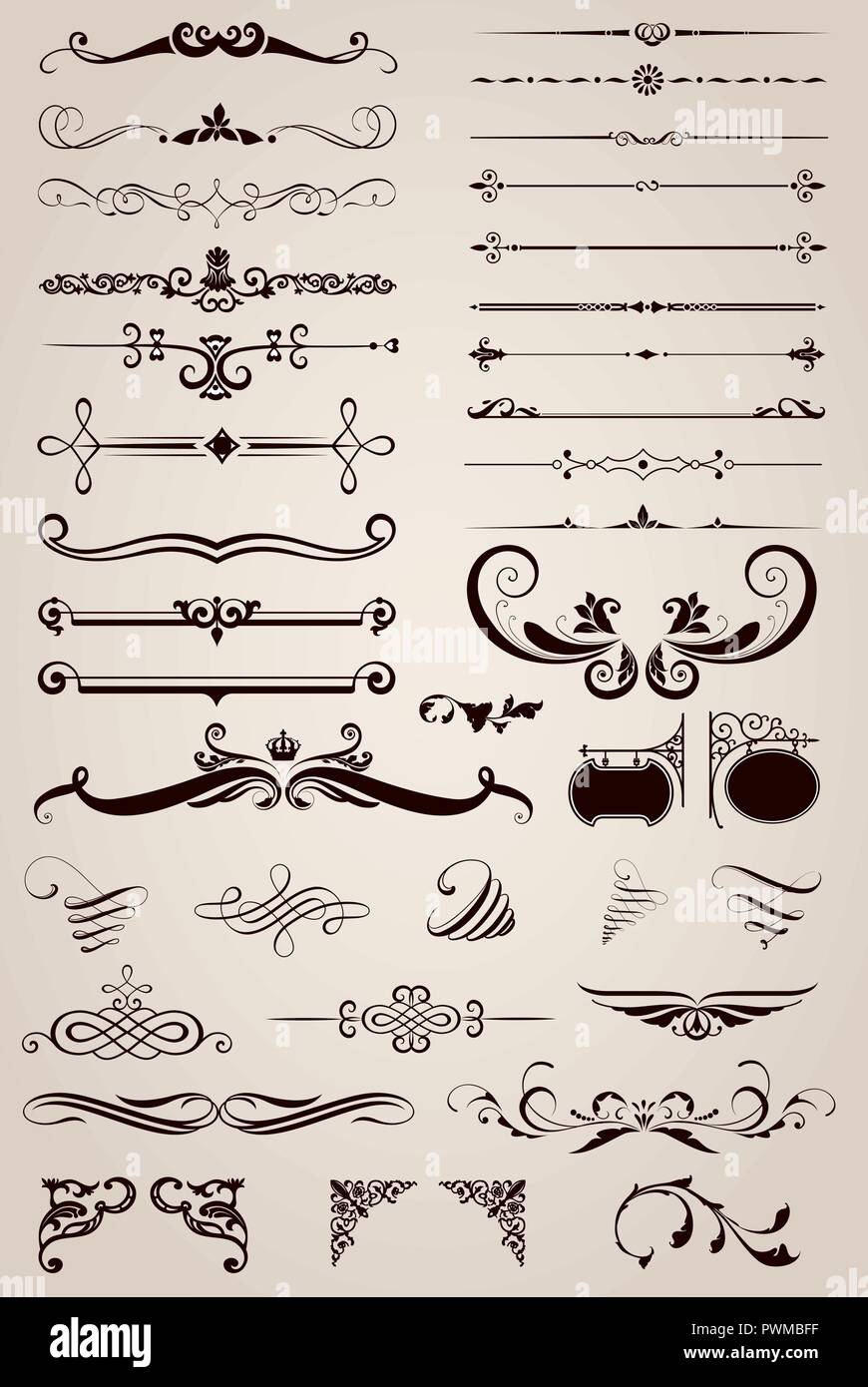 Elements Decorative Ornaments vector illustration Stock Vector Image