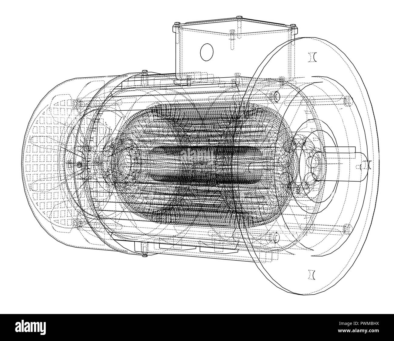 Electric motor sketch. Vector Stock Vector Image & Art Alamy