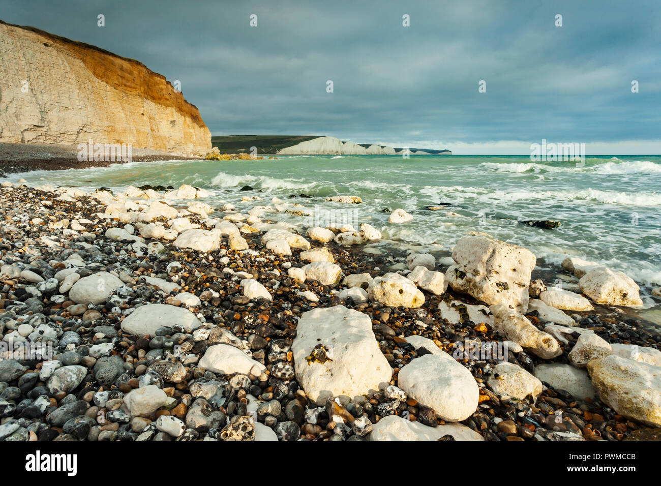 Autumn afternoon at Seaford Head in East Sussex, England. Stock Photo