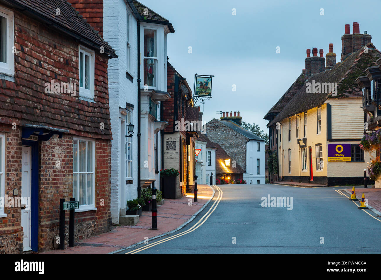 Evening in Alfriston village, East Sussex, England. Stock Photo