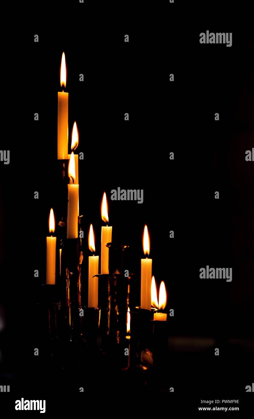 Christmas church  Candle Stock Photo