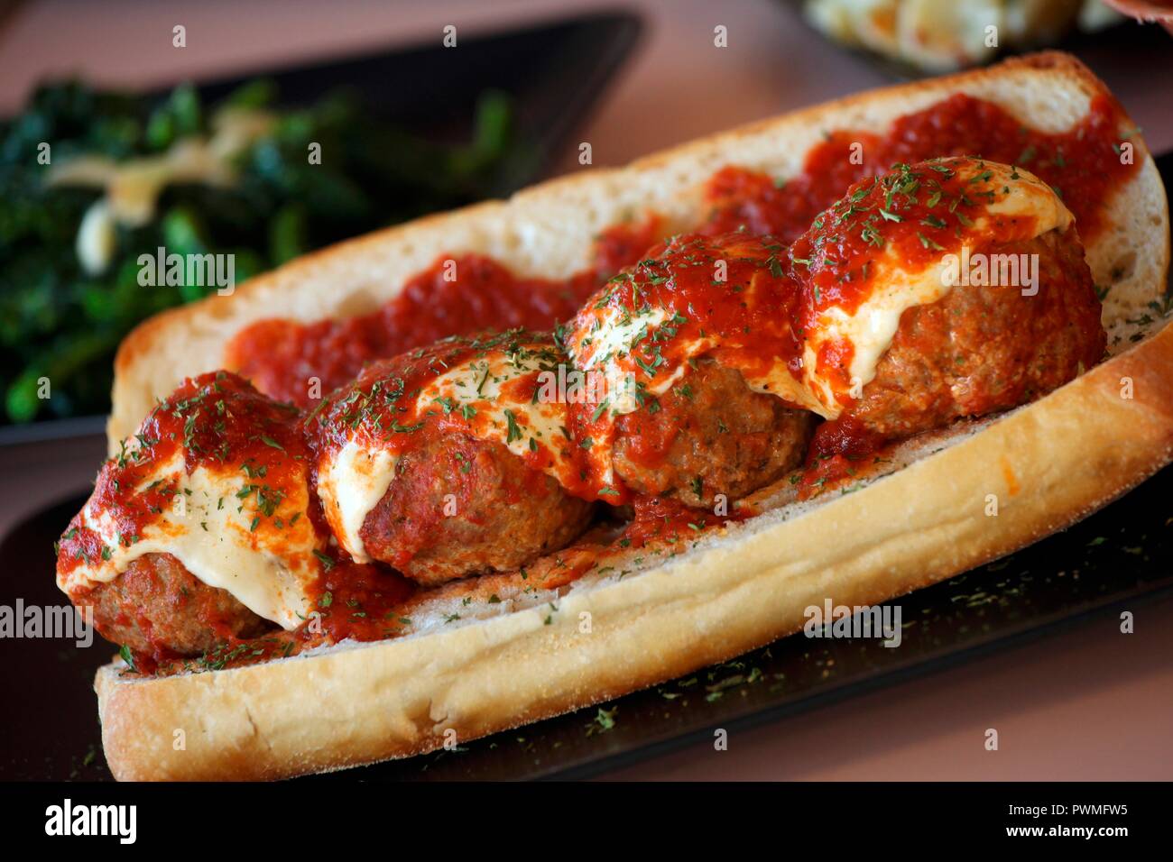 Sandwich with meatballs Stock Photo Alamy