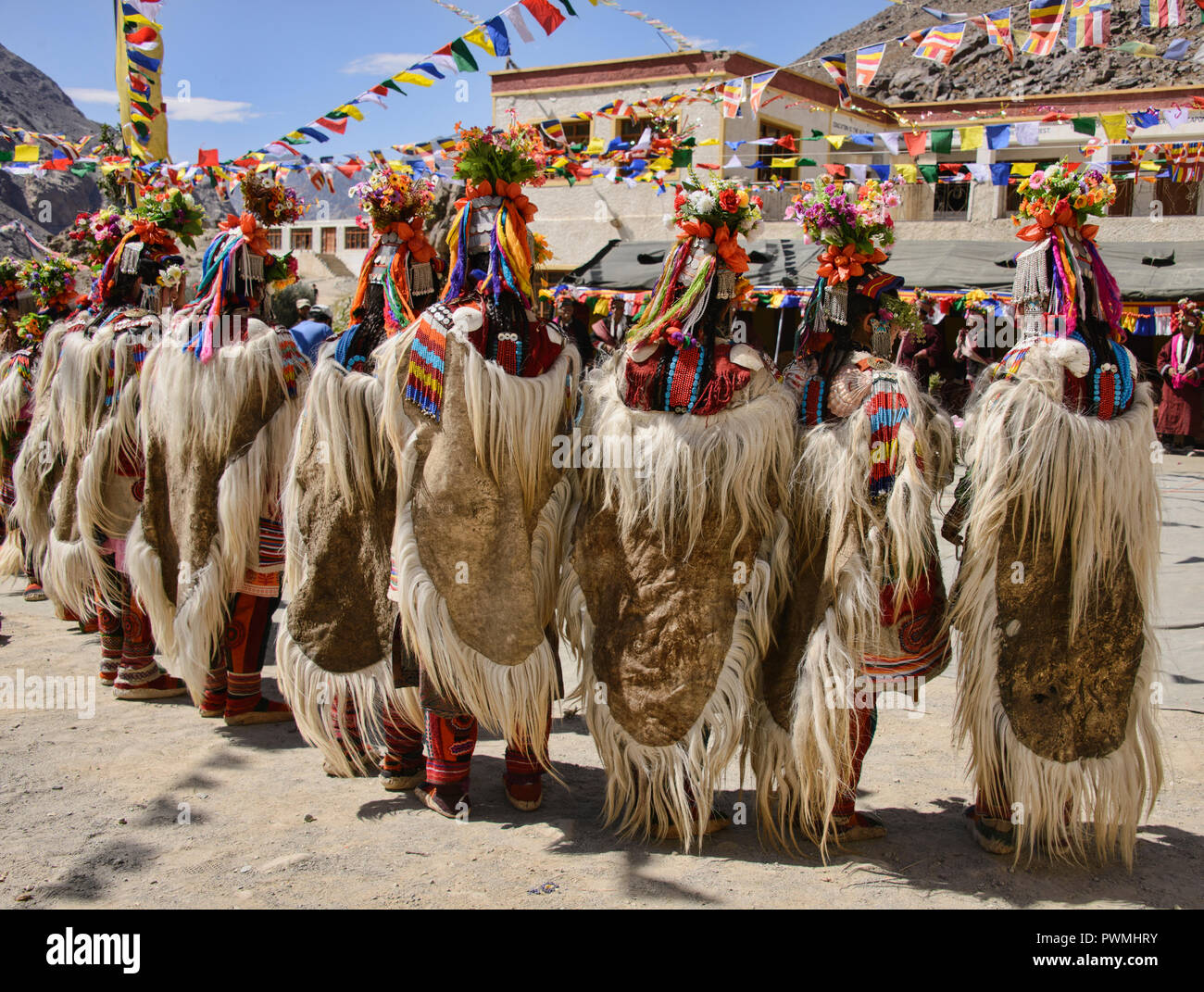 Aryan (Brogpa) women in traditional costume, Biama village, Ladakh ...
