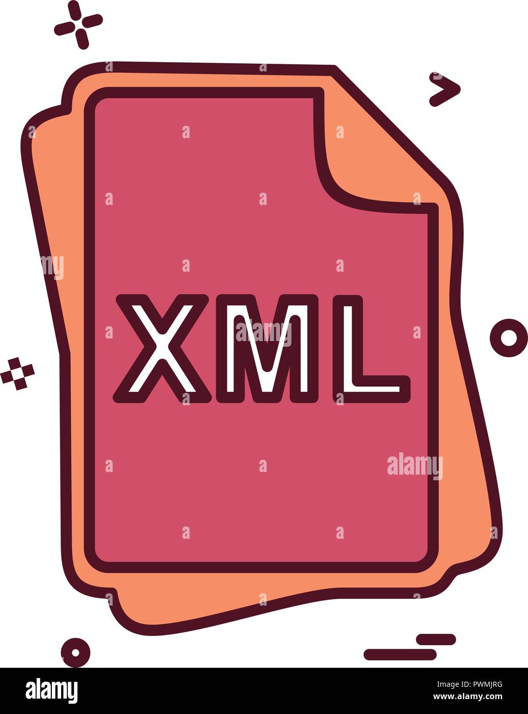 Xml File Type Icon Design Vector Stock Vector Image Art Alamy