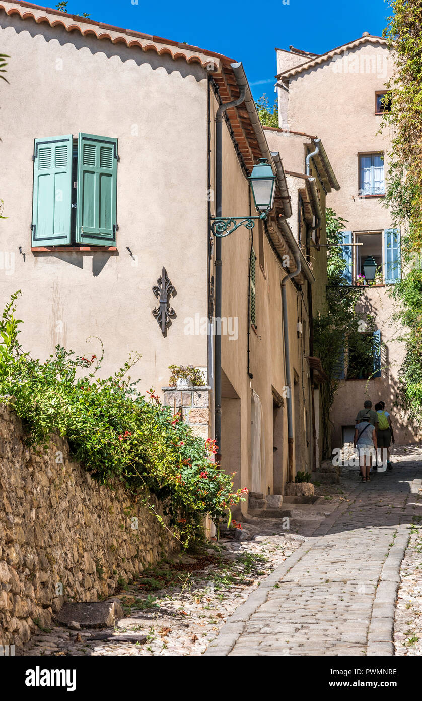 France, ProvenceAlpesCoted'Azur, Var, alley in Seillans (Plus Beaux