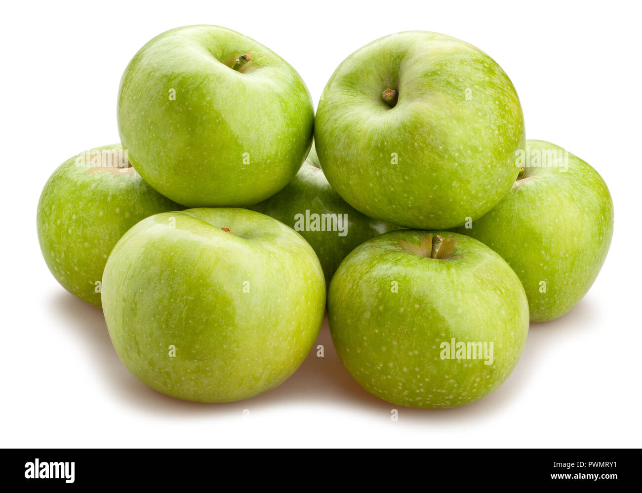 granny smith apples path isolated Stock Photo