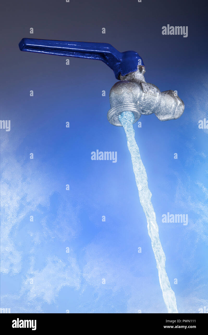 Faucet from which water flows so cold that it forms ice Stock Photo Alamy