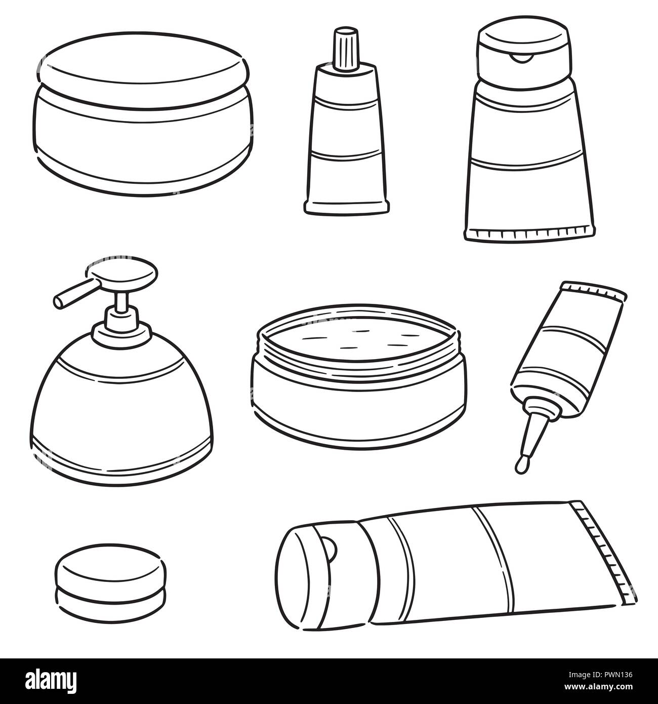 vector set of topical cosmetic and topical medicine Stock Vector