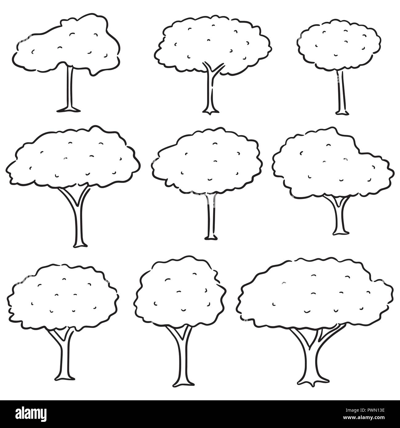 vector set of trees Stock Vector Image & Art - Alamy