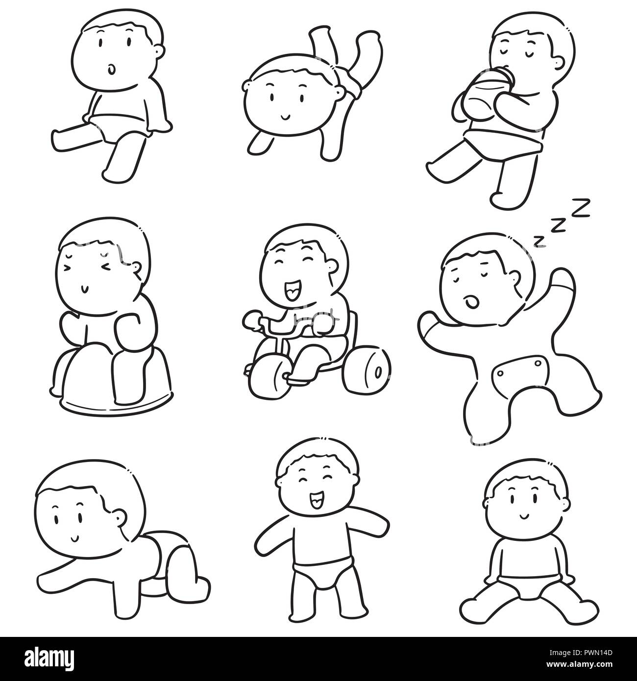 vector set of baby Stock Vector Image & Art - Alamy