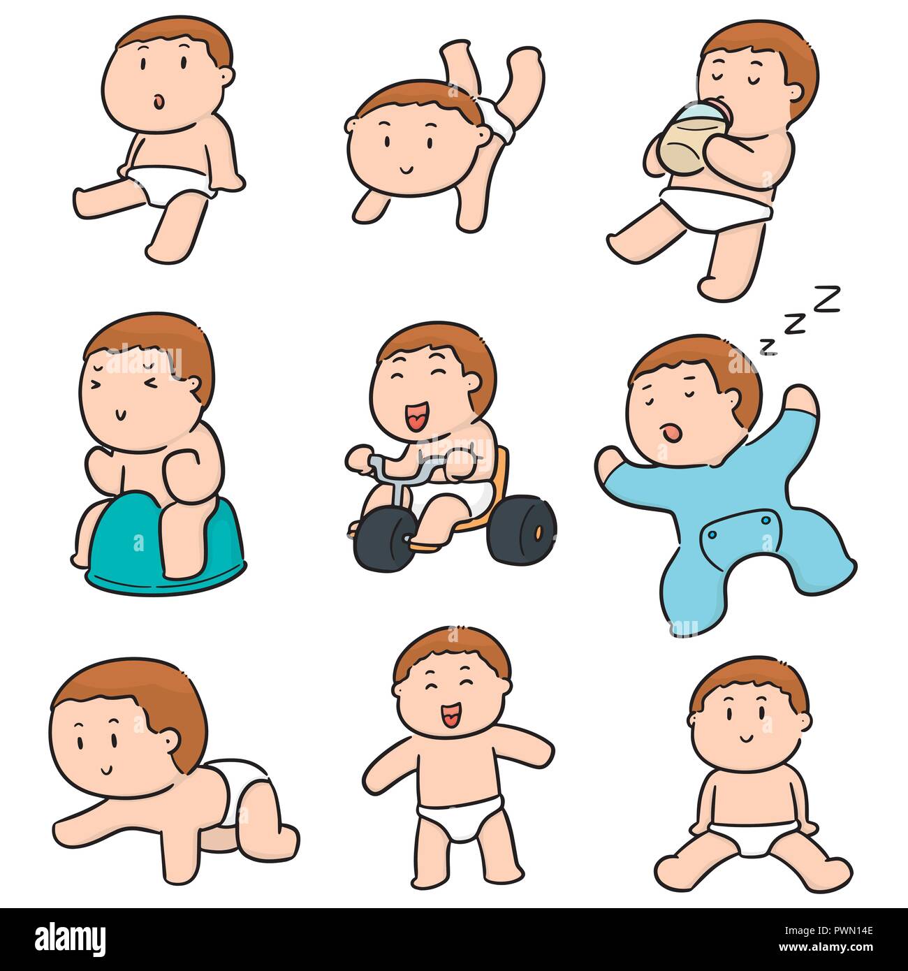 vector set of baby Stock Vector Image & Art - Alamy